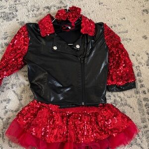 Weissman Red and Black Sequin Leotard Costume